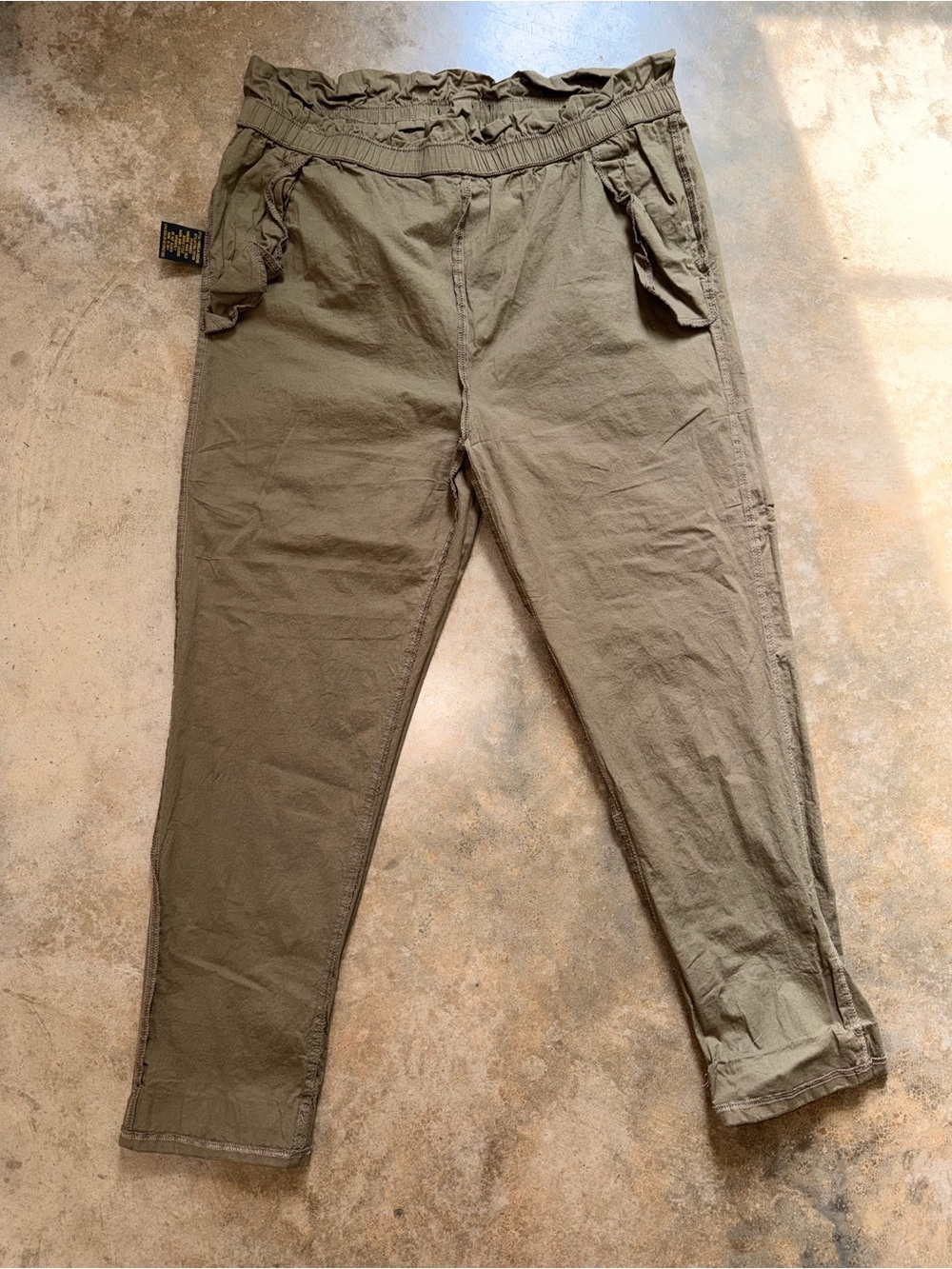 Women’s 2X High-Rise Paperbag Chino Pants in Olive Utility XXL Cargo 2XL - Picture 8 of 11